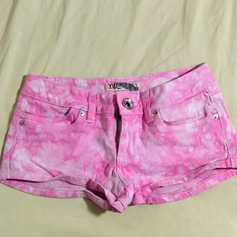 YMI Pink and White Denim Shorts